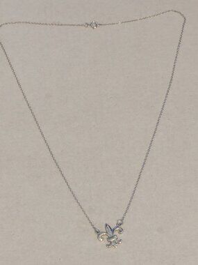 Dainty 925 Sterling Silver Fleur di Lis Necklace